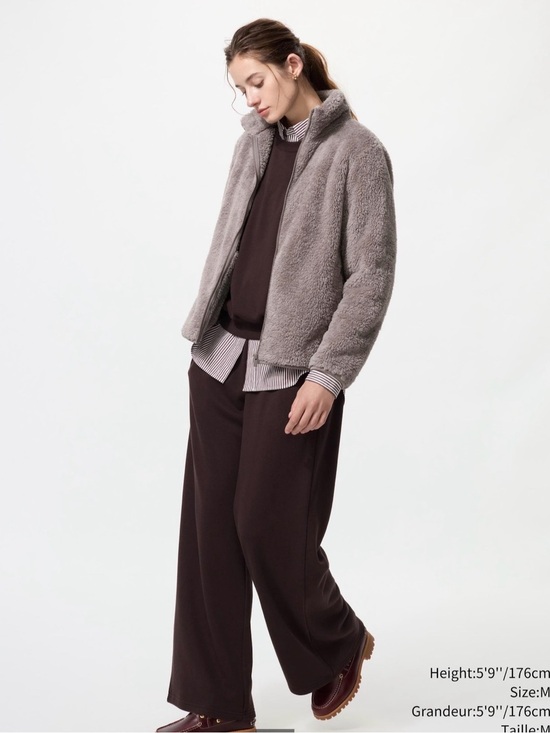 Uniqlo Jackets & Blazers - Uniqlo Fluffy Yarn Fleece Full-Zip Jacket brown size small